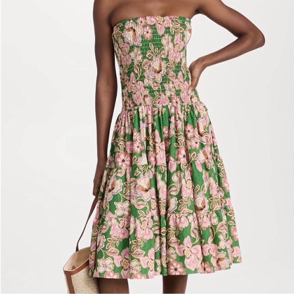 MISA Los Angeles Lola Smocked Cotton Convertible Skirt Dress XS $330 - Picture 5 of 9